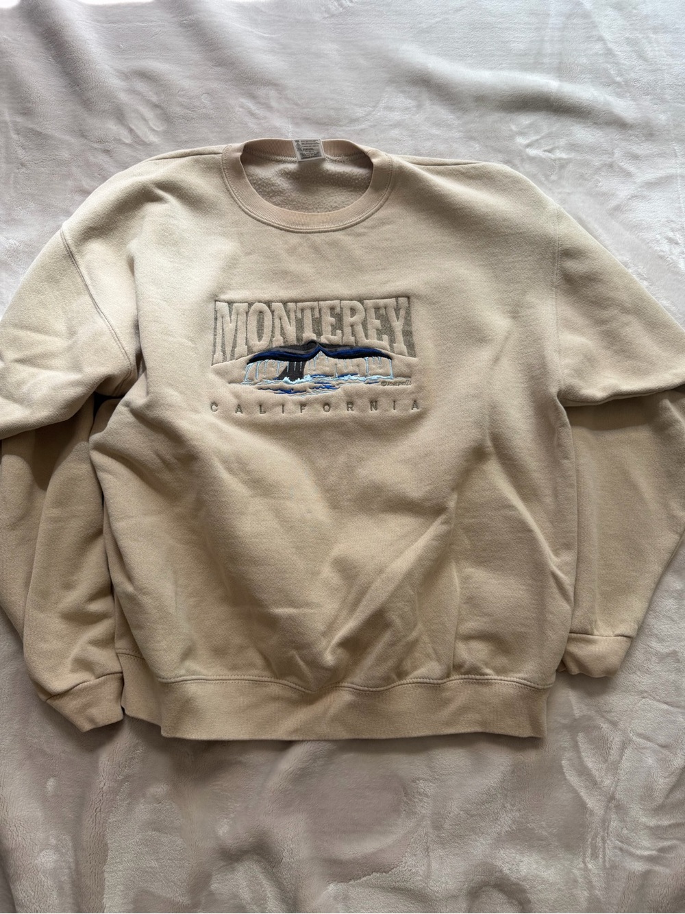 Monterey California Embroidered Crewneck Sweatshirt - Beige